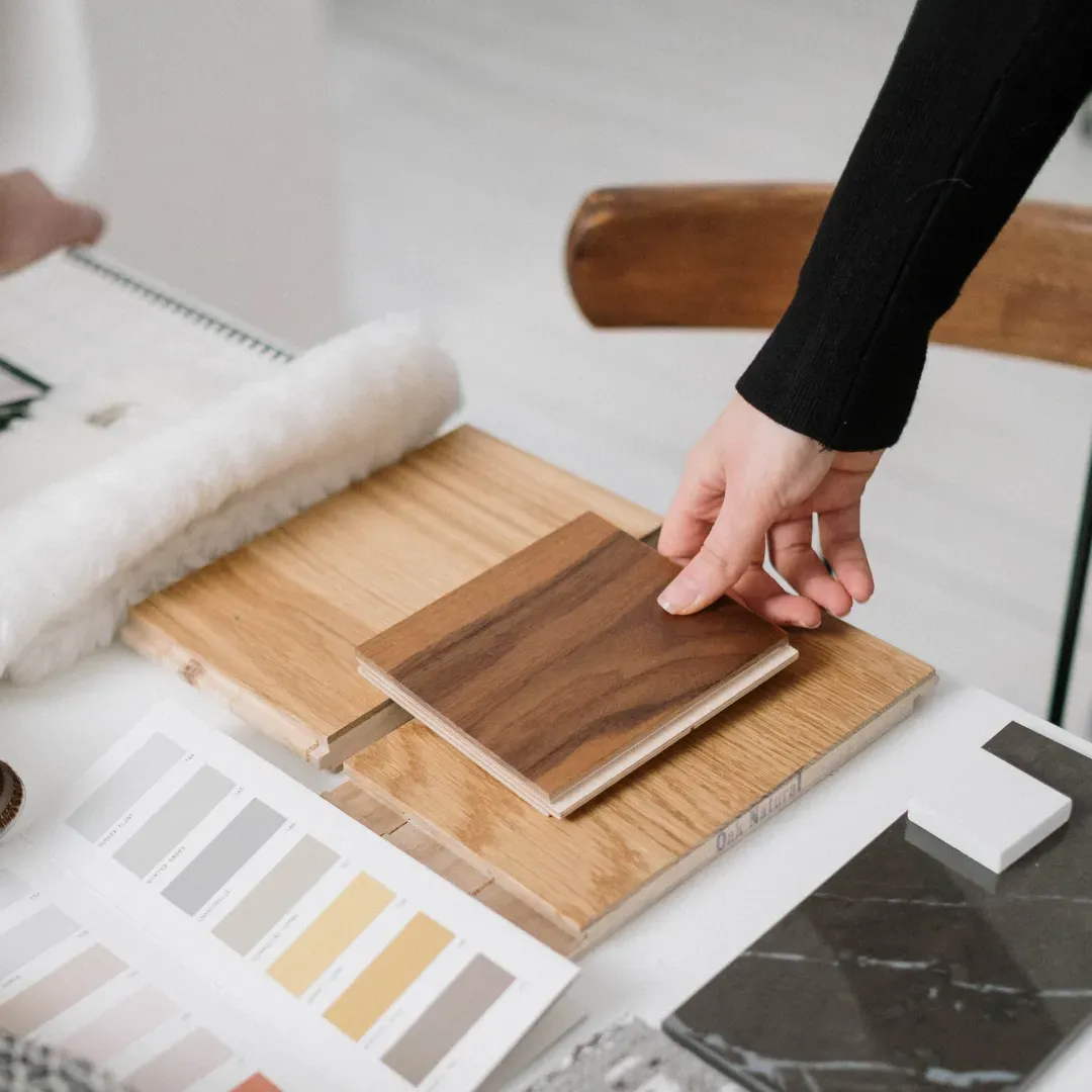 LVP flooring styles and color samples.