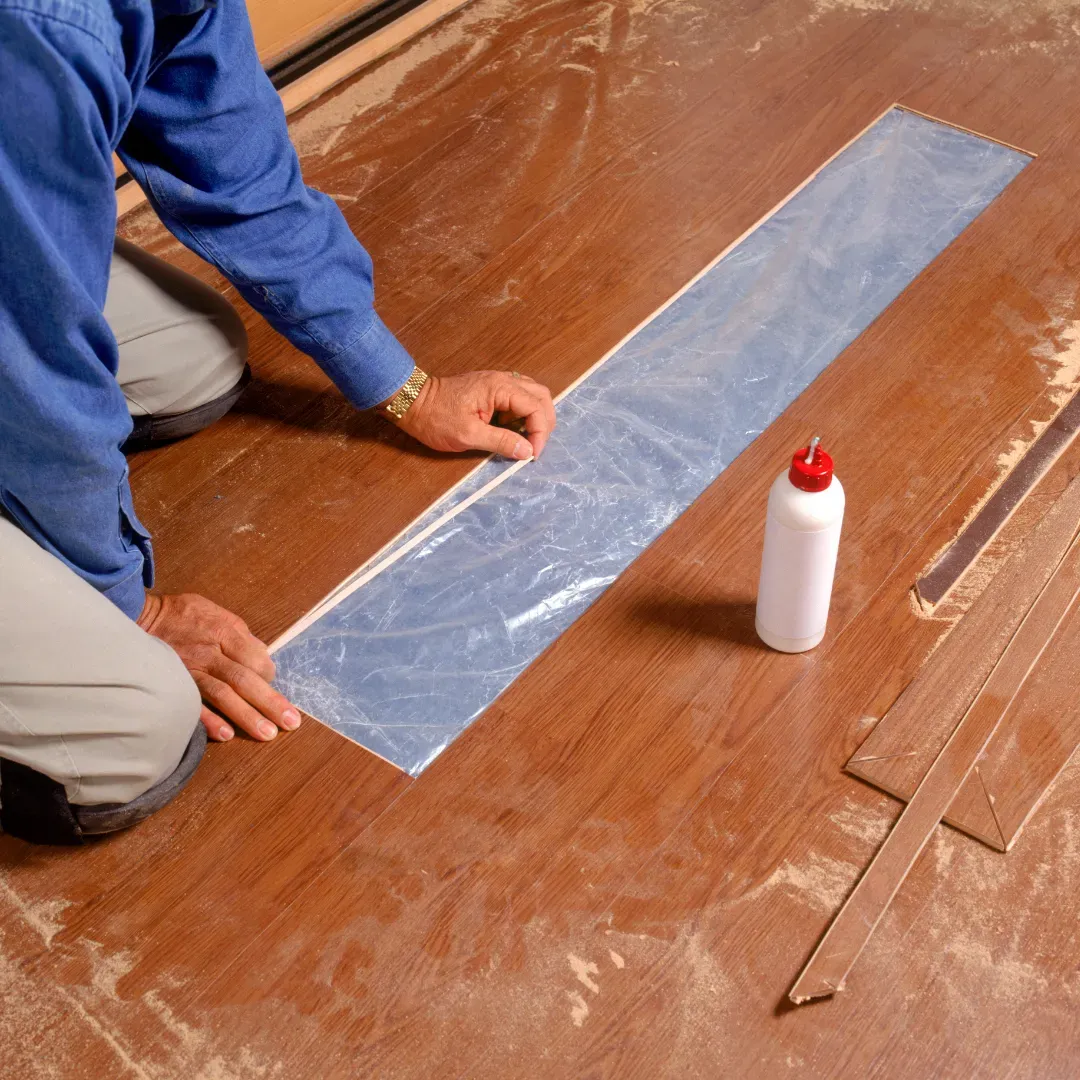 LVP floor repair and patchwork.