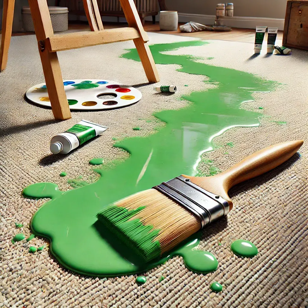 Paint stain removal and steam carpet cleaning service.