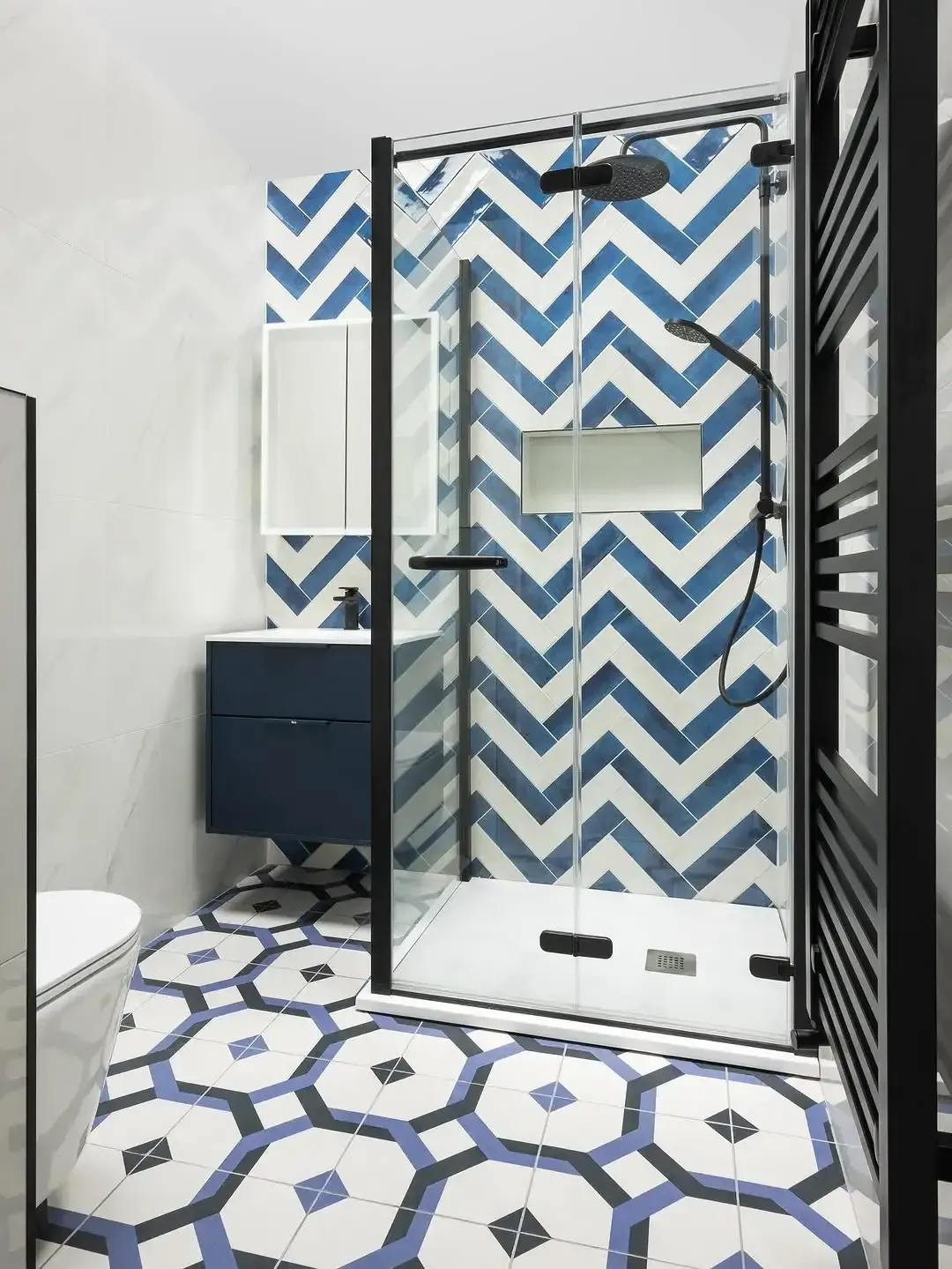 Professionally installed textured and patterned tile flooring installation service.