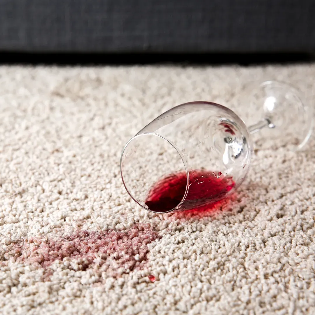 Red wine stain removal and carpet cleaning service in Columbus, Ohio.