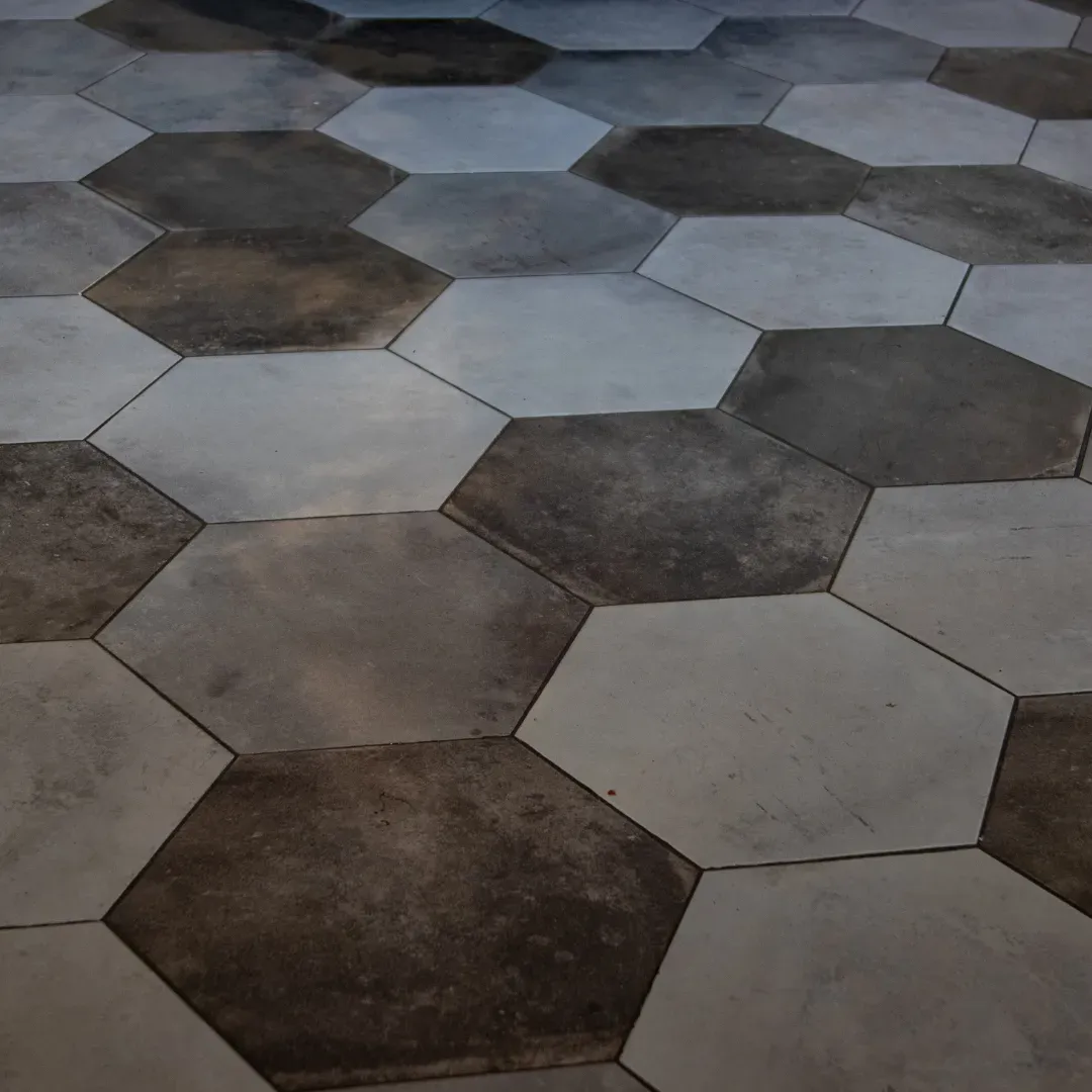 Newly cleaned tile and grout flooring by BLAS.