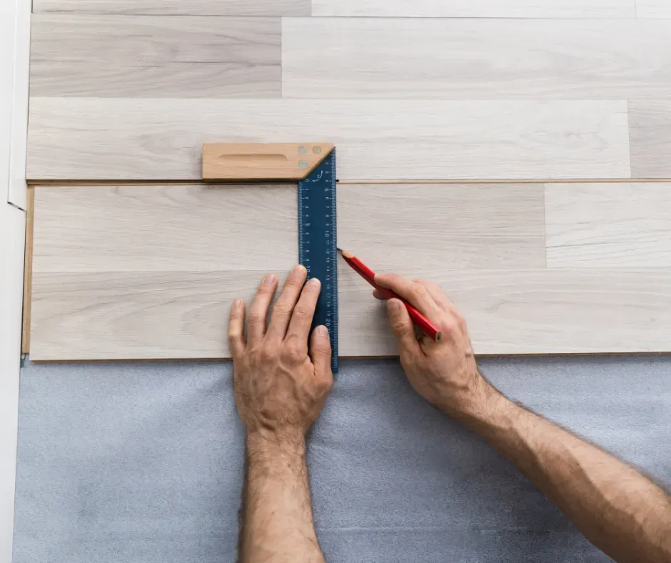 Engineered hardwood flooring installation service.