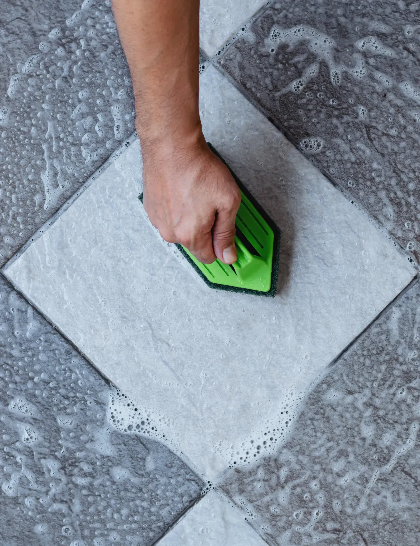 Professional tile cleaning service.