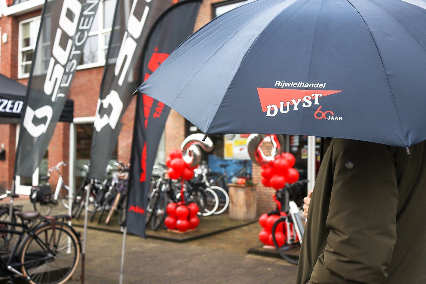 Paraplu jubileum rijwielhandel Bunschoter