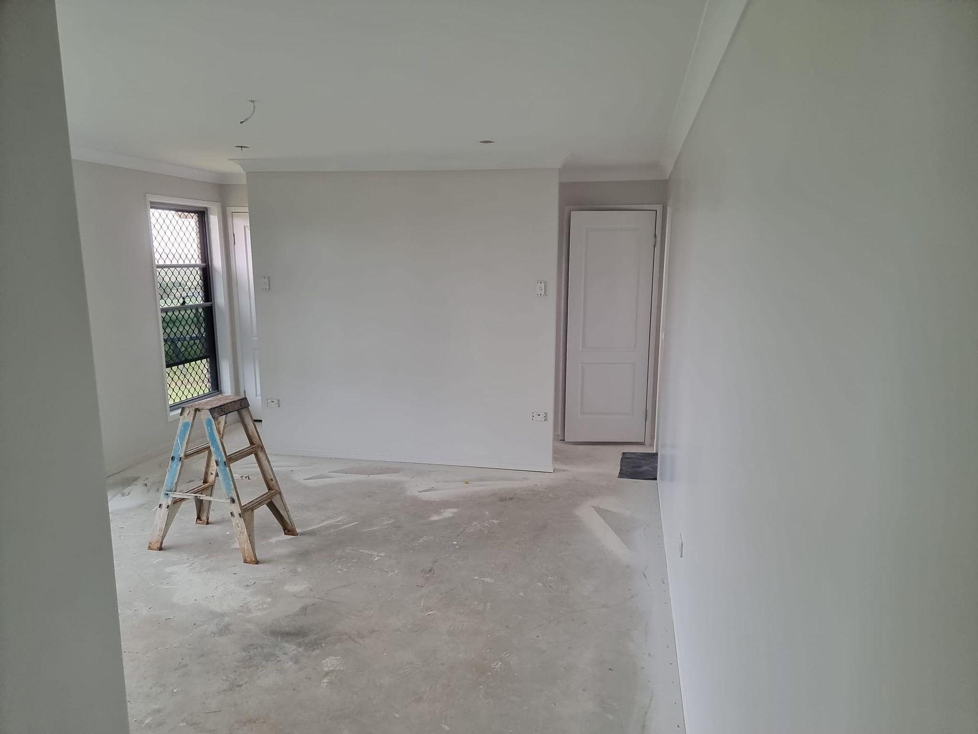 There Is A Ladder In The Middle Of The Room — LMS Painting & Maintenance Pty Ltd In Nelson Bay, NSW