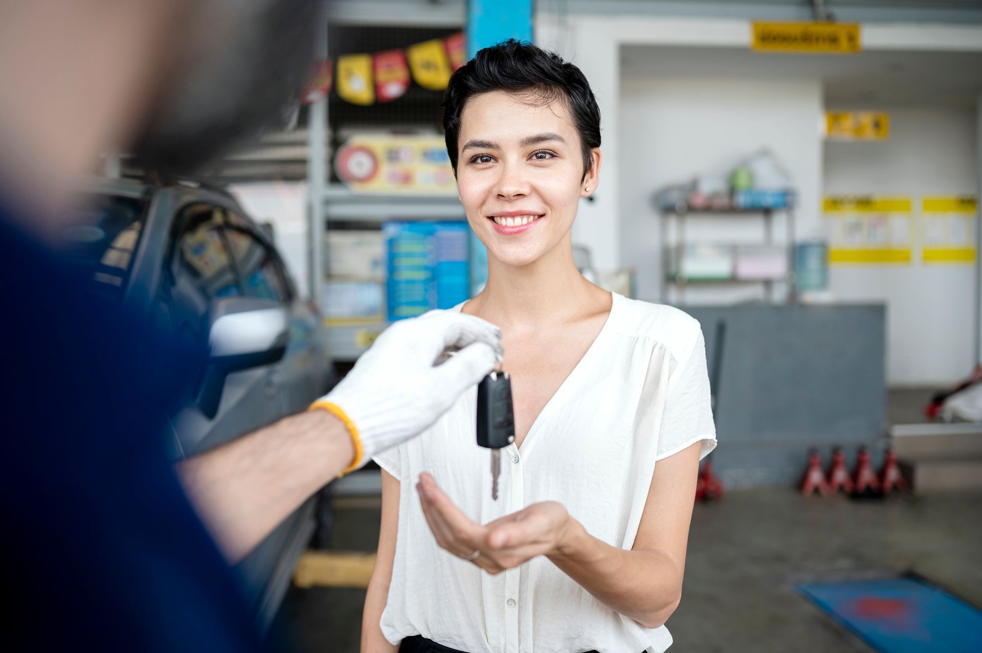 Giving the Car Keys to a Customer — Geelong, VIC — Geelong Accident Repair