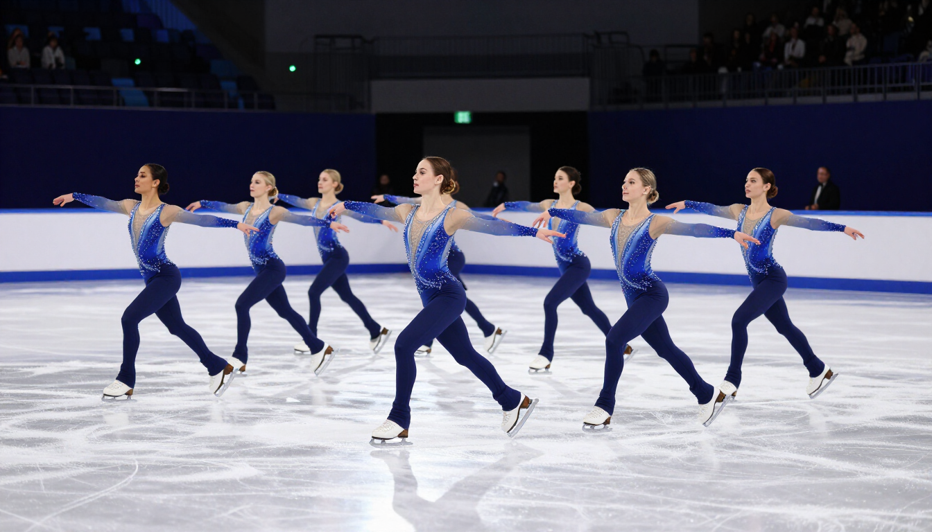 CT Ice Fusion synchronized skaters on the ice