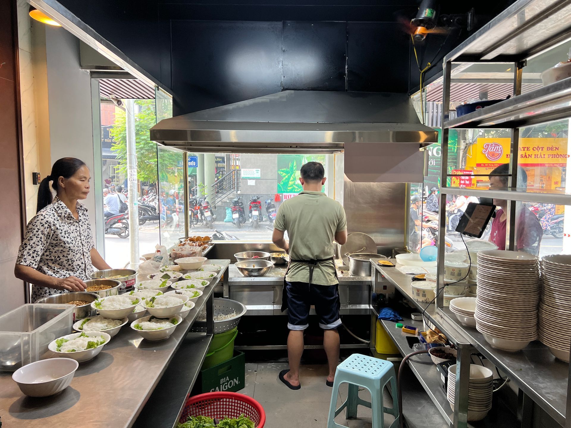 A photograph of a bookshop in Hanoi.