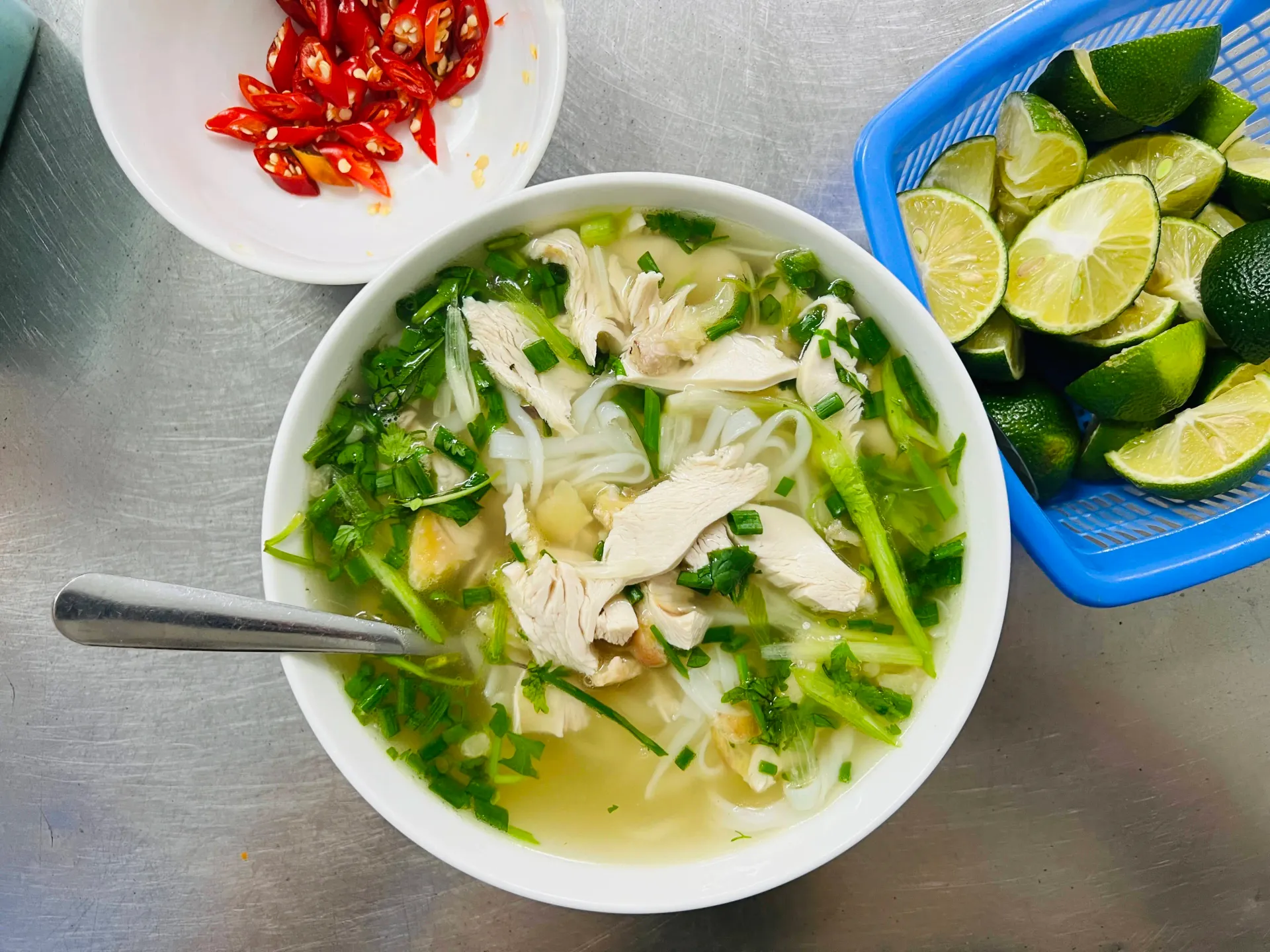 A bowl of chicken pho in Hanoi