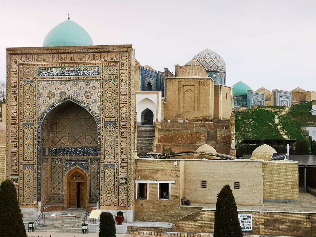 Entrance to Shah-I-Zinda monuments in Samarkand.