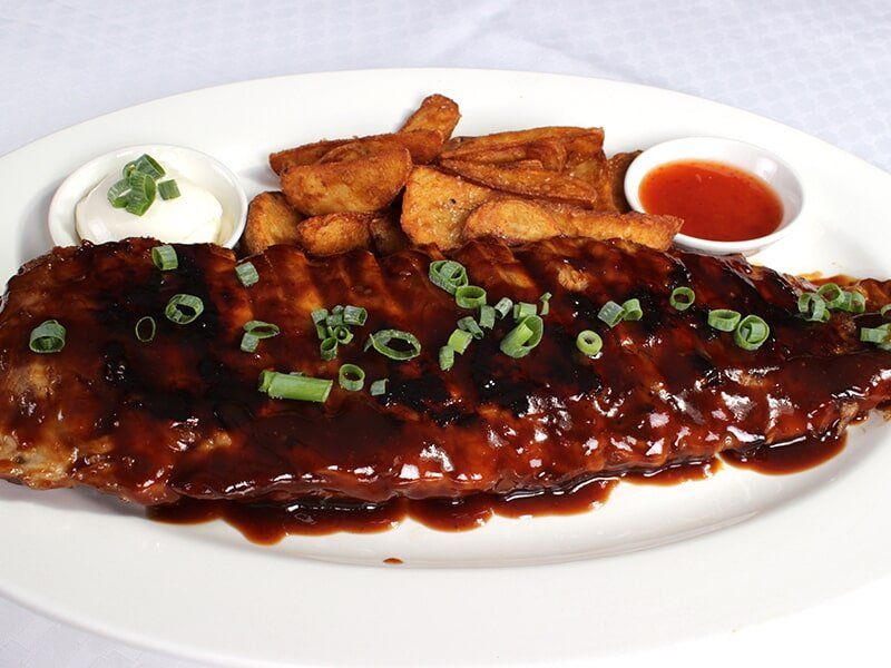 Sticky Ribs with Wedges