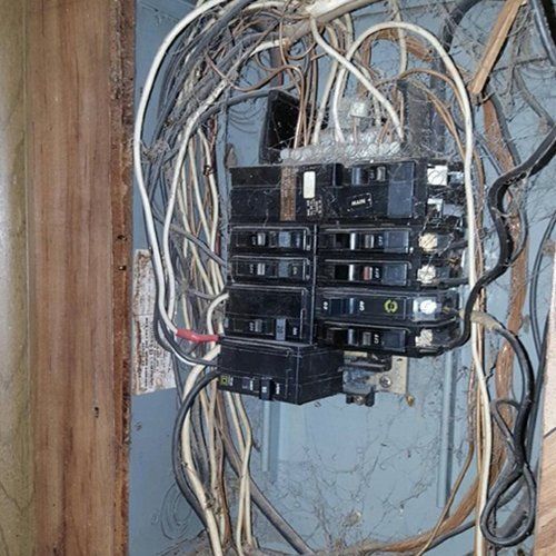 electrical box in disaray