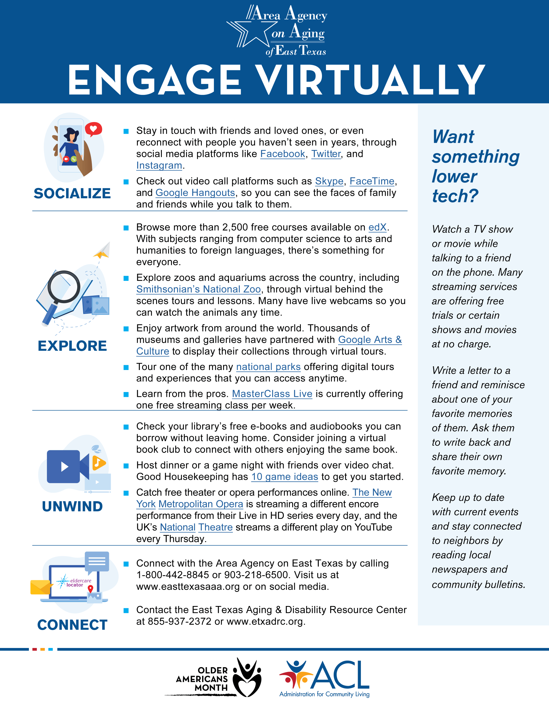 A poster that says `` engage virtually '' on it