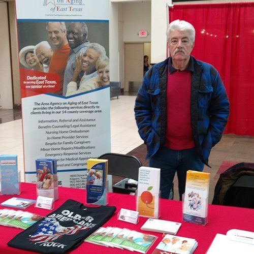 Visitor at AAA community booth