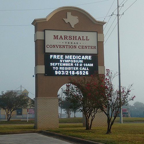 Marshall convention center sign