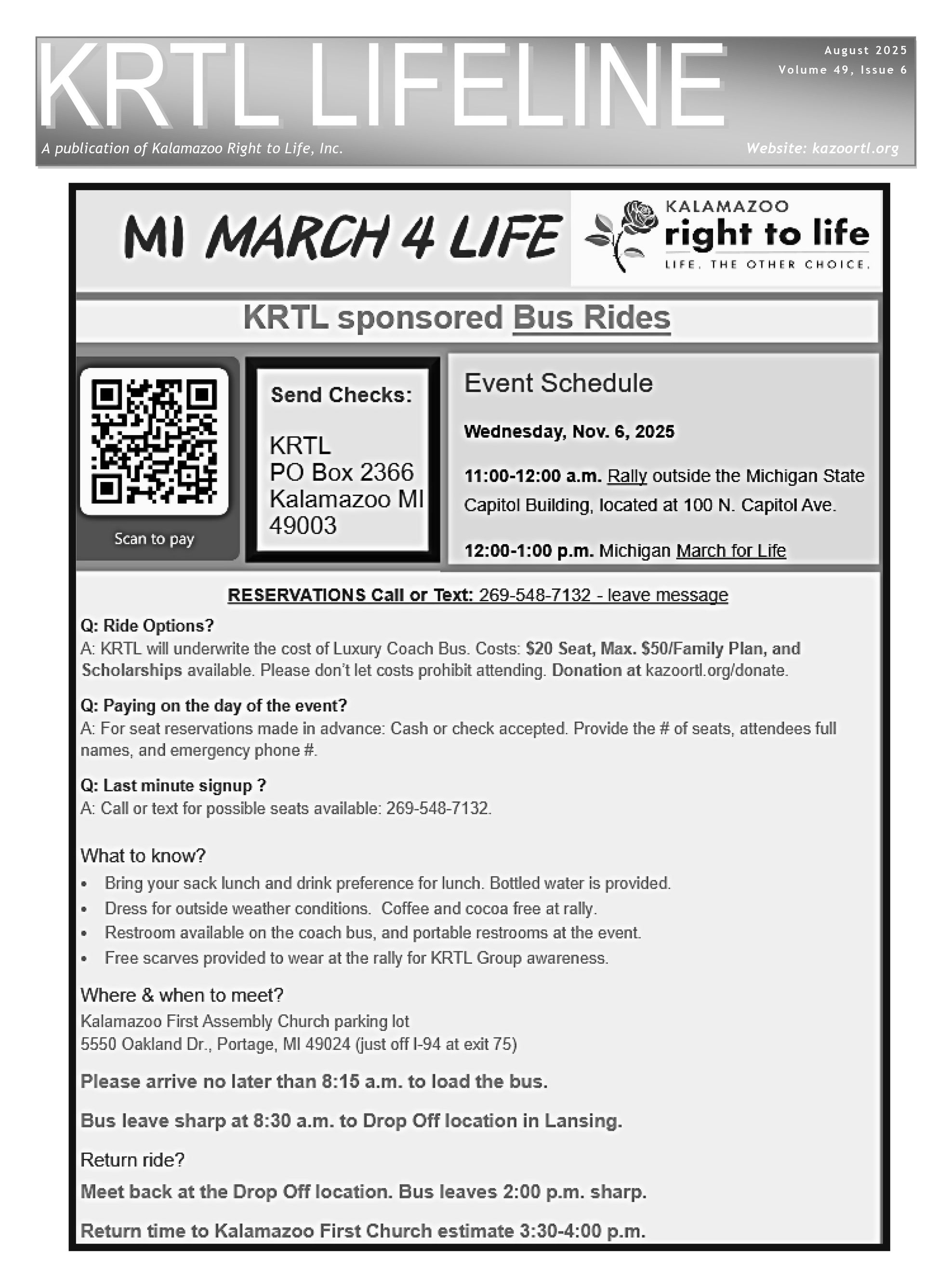 A newspaper article titled krtl lifeline focus on life dinner