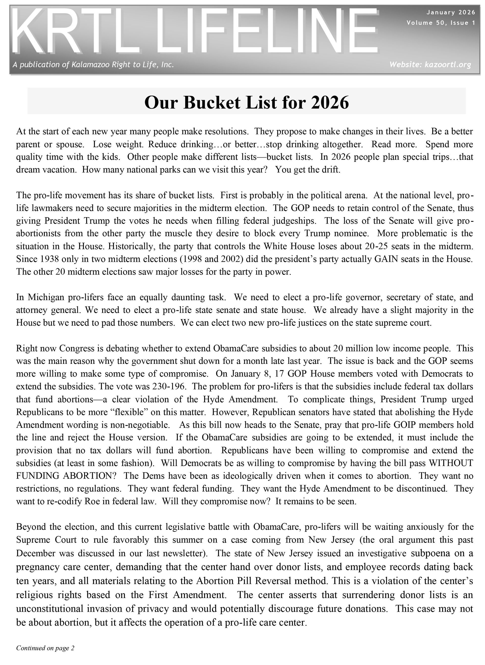 A newspaper article titled krtl lifeline focus on life dinner