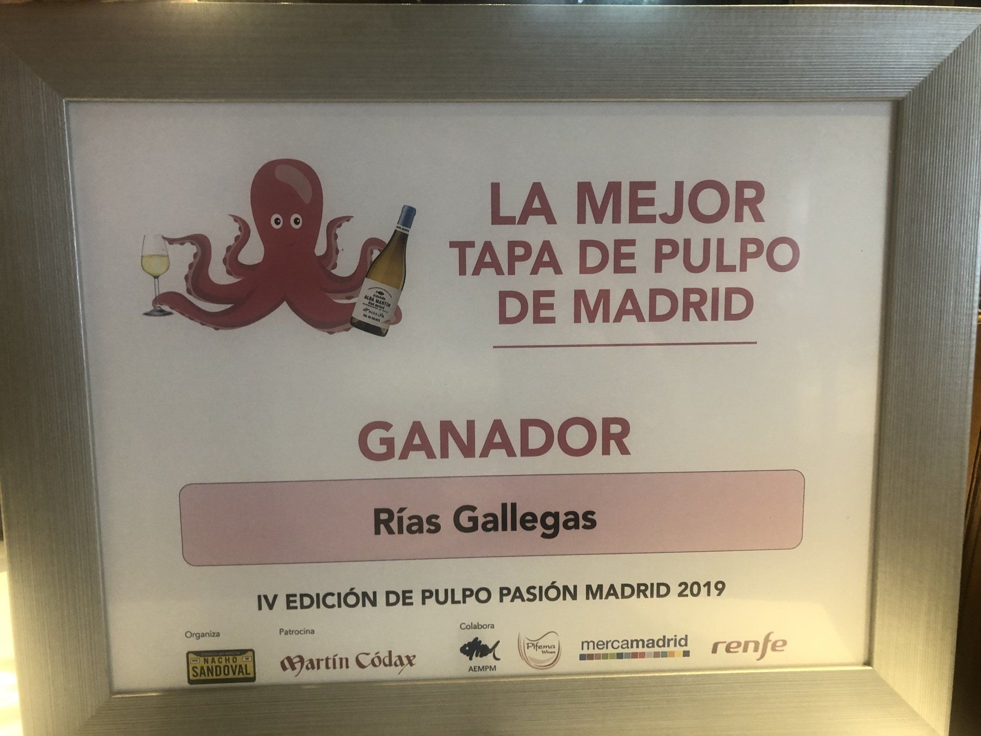 La mejor tapa de pulpo de madrid winner rias gallegas
