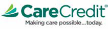 The logo for carecredit is making care possible today.