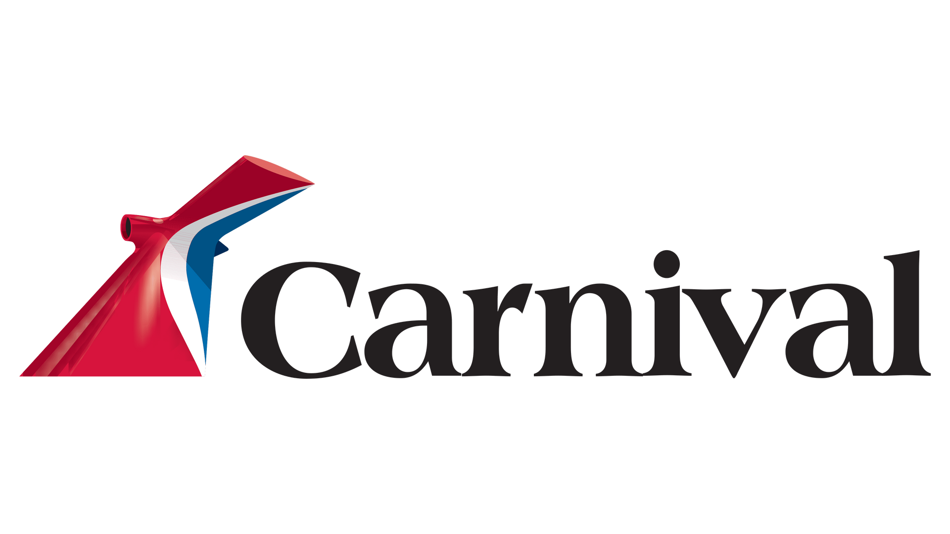 The Carnival Cruise Line logo featuring its signature red and blue funnel icon followed by the brand name in black text.