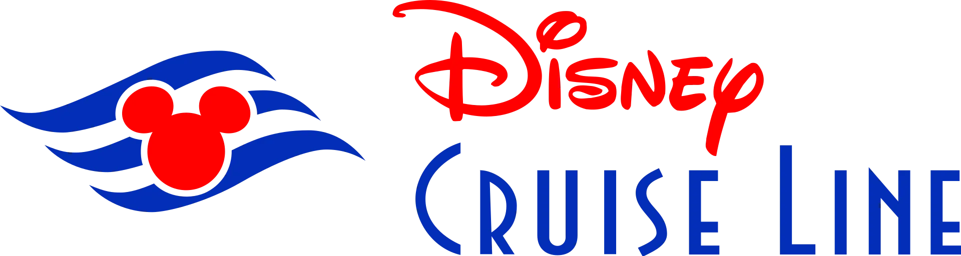 The Disney Cruise Line logo featuring a red Mickey Mouse icon over blue waves next to the text 