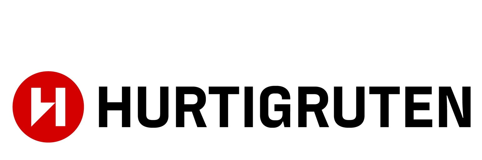 The Hurtigruten logo, featuring a white stylized 