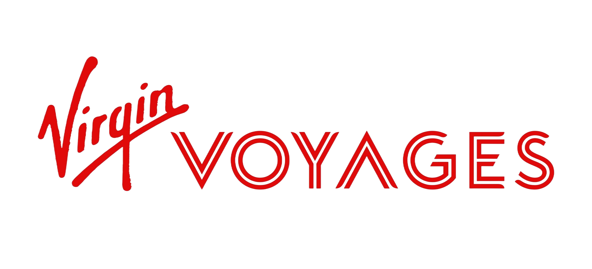 The red Virgin Voyages logo, featuring the stylized 
