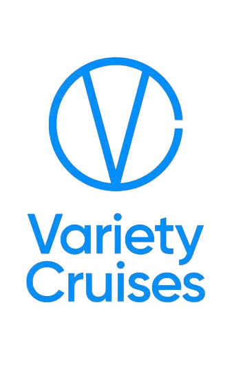 The blue Variety Cruises logo, featuring a circular icon with a stylized letter V above the brand name text.