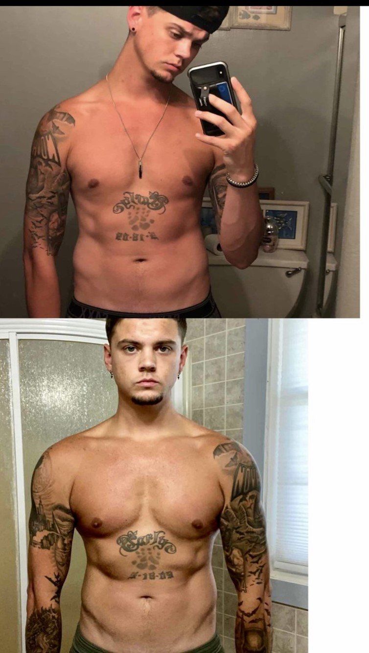 An image of a man showing the muscle he gained after training with Jerry Torrez of Torrez Training.