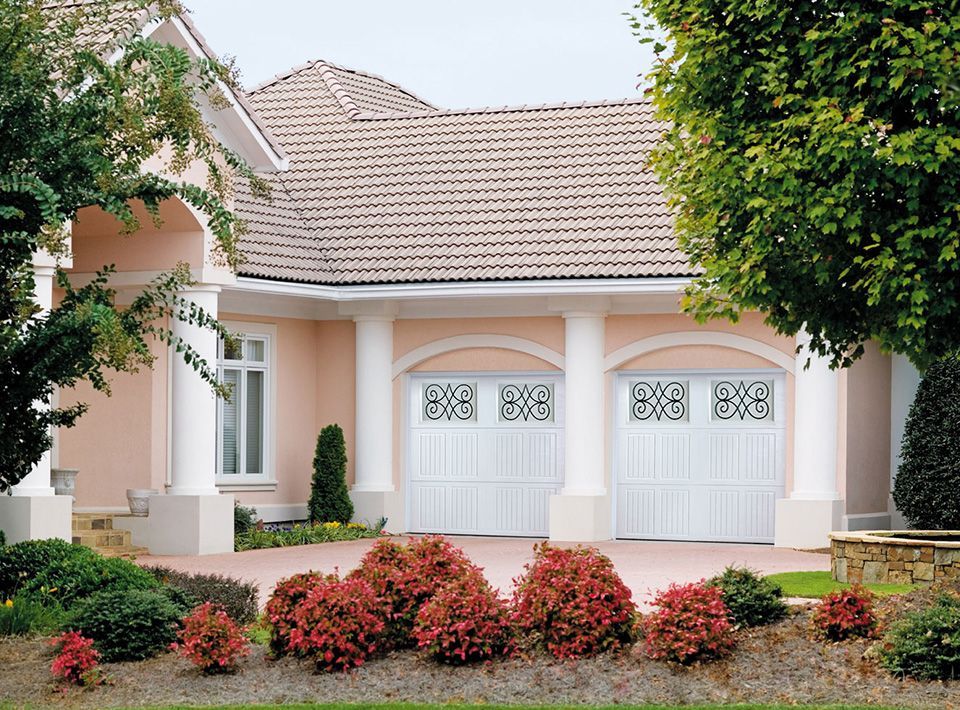 2 meditarranean style garage doors. 