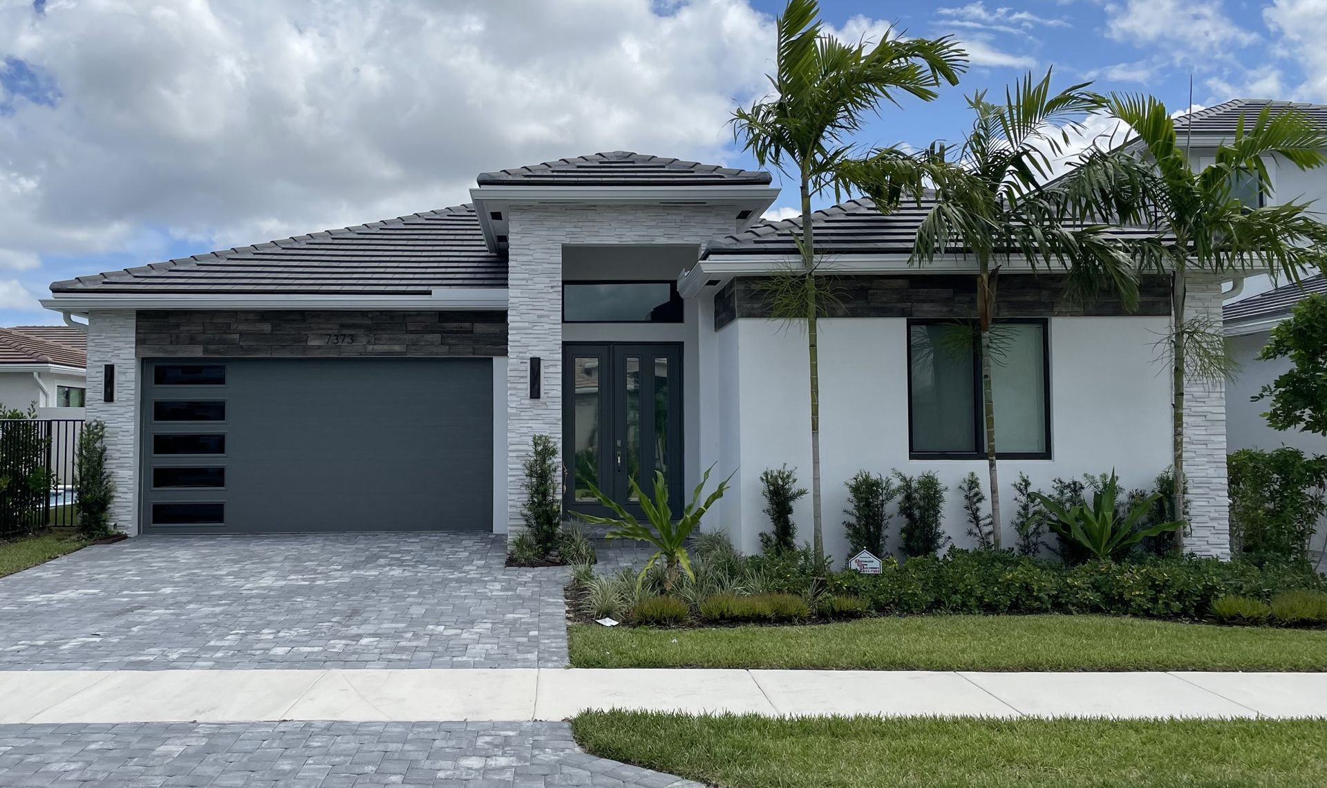 Traditional garage door in gray