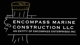The logo for encompass marine construction llc an entity of encompass enterprises inc