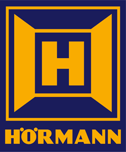 A blue and yellow logo for hormann is shown