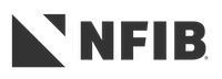 A black and white logo for nfib on a white background.
