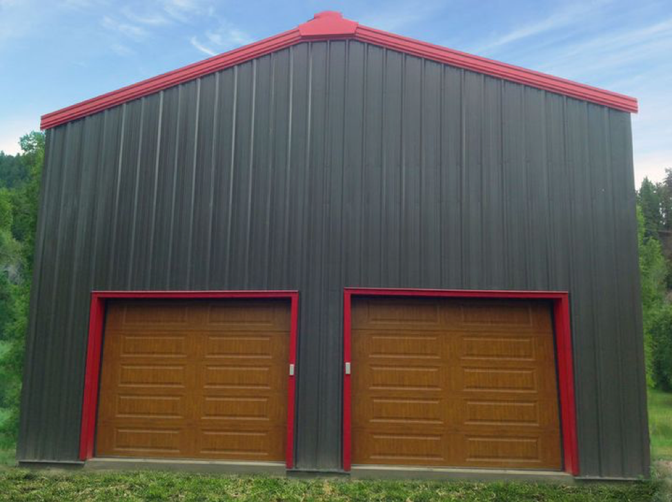 pole barn with 2 garage doors calvert county