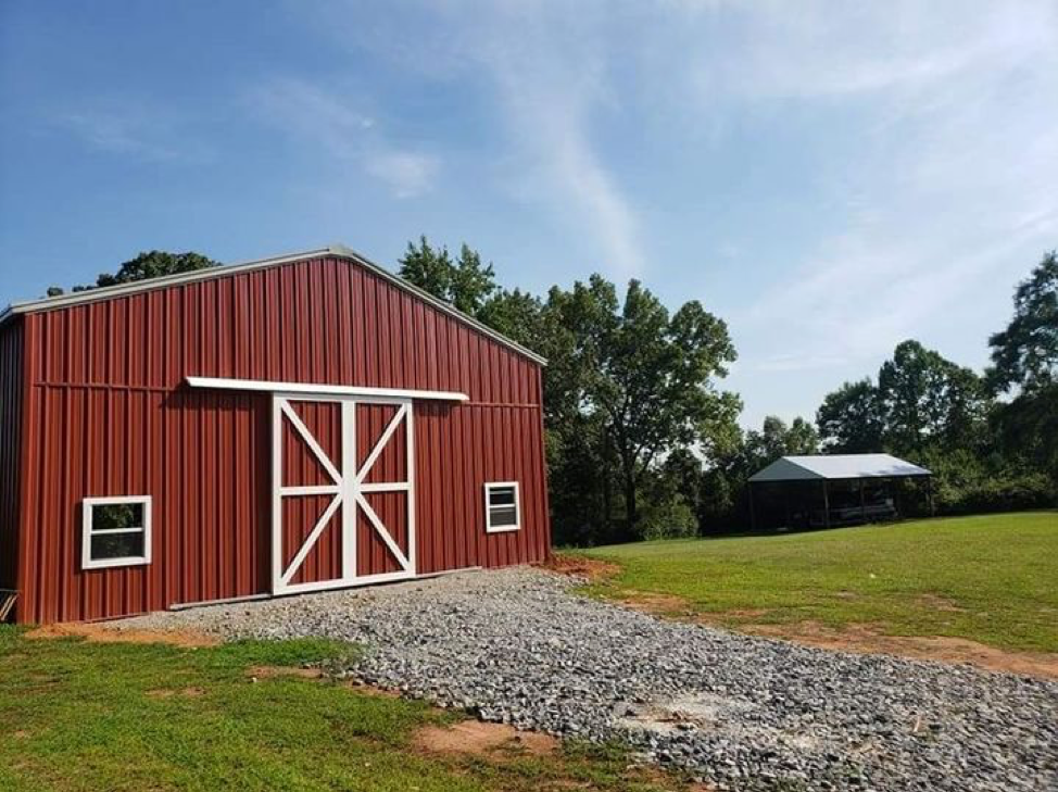 red metal barn steel structure calvert county