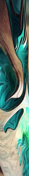 A close up of a painting of a swirl of green and brown paint.
