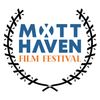 The logo for the matt haven film festival has a laurel wreath around it.