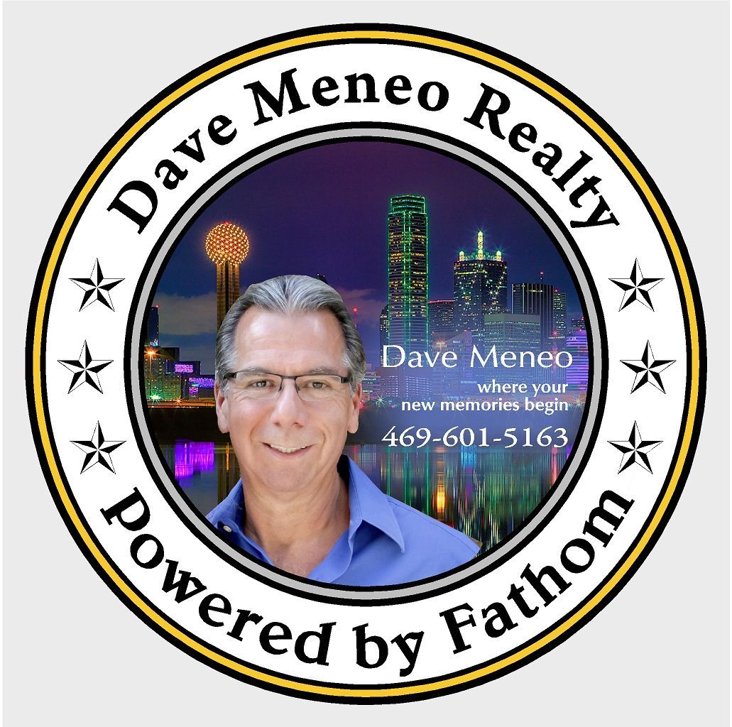 The logo for dave meneo realty is powered by fathom