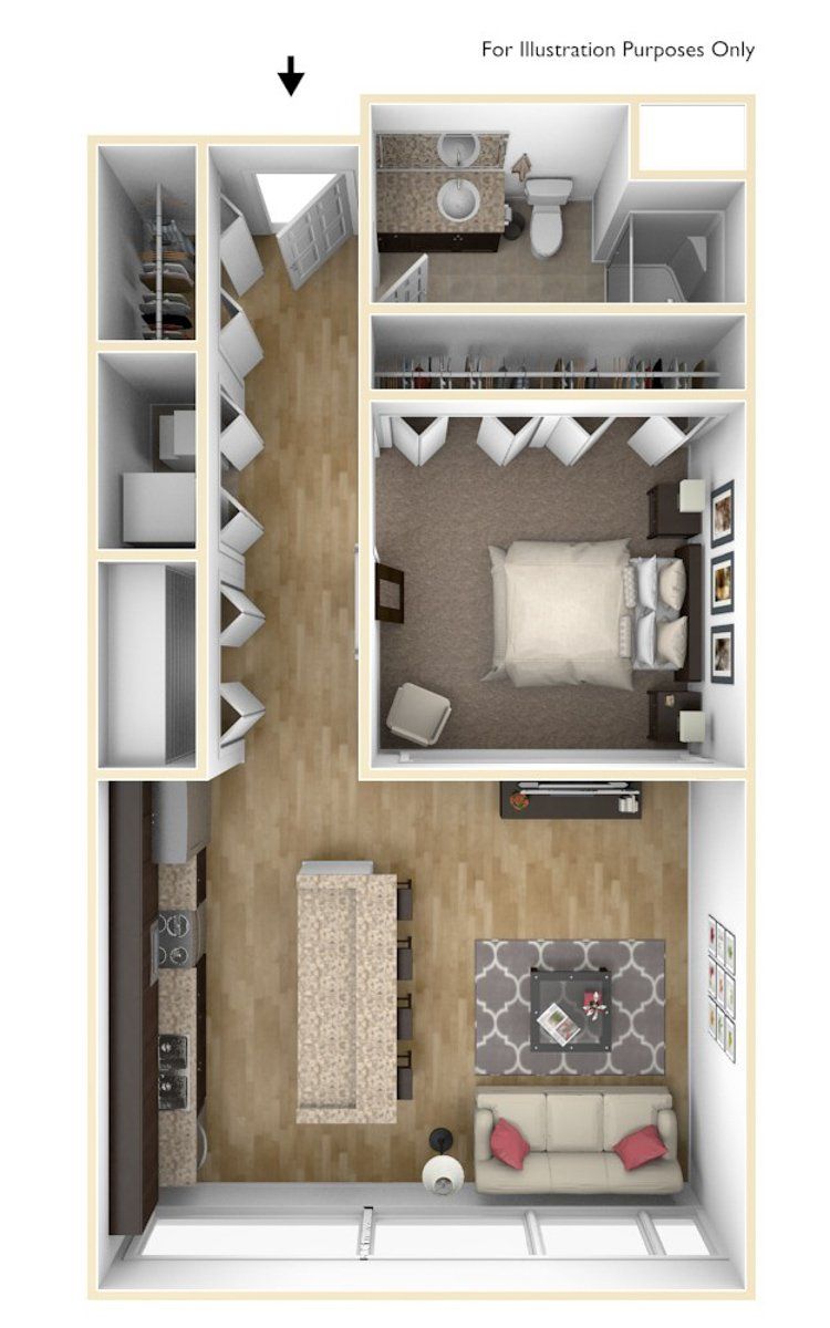 One Bedroom A2 | High Pointe Apartments