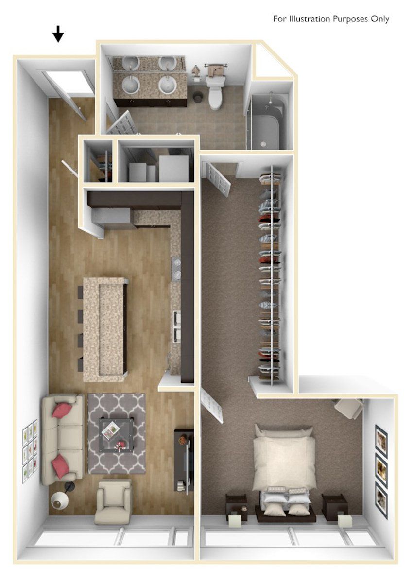 One Bedroom A8 | High Pointe Apartments