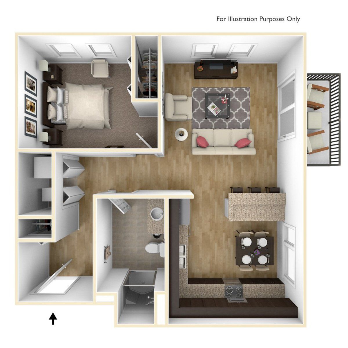 One Bedroom A3 | High Pointe Apartments