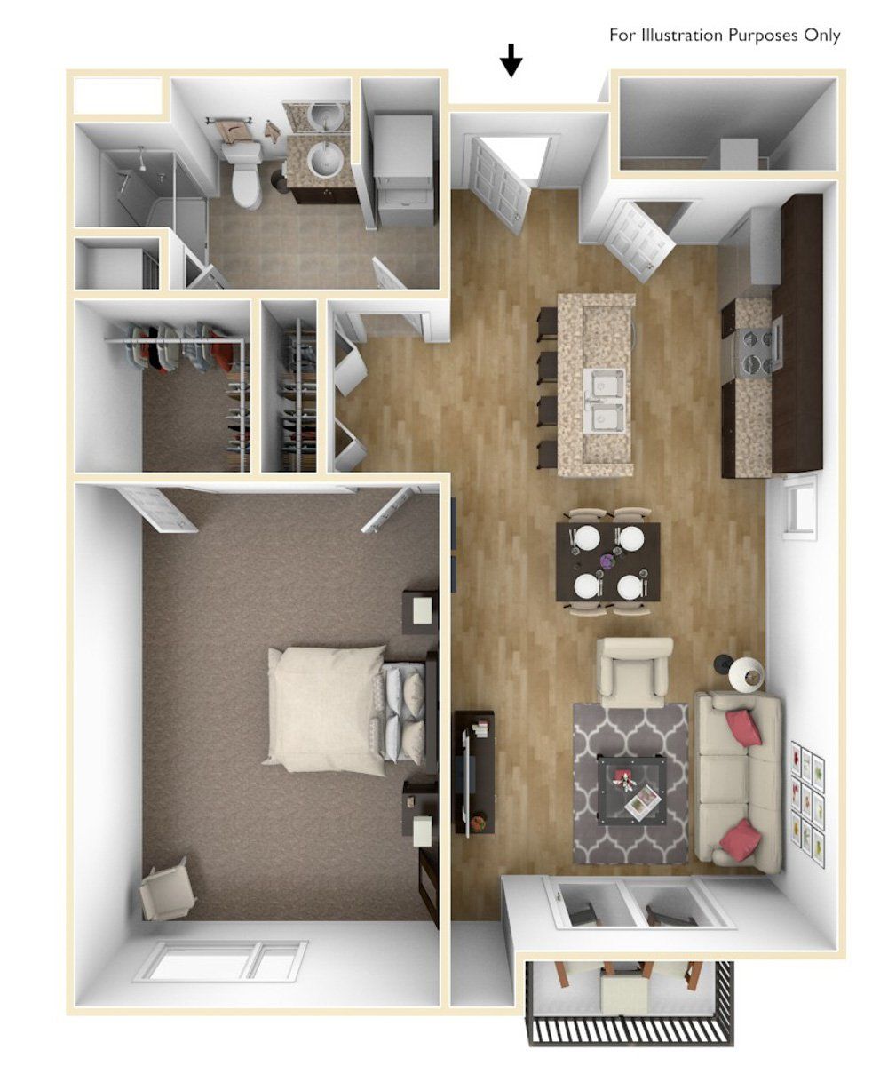 One Bedroom A12 | High Pointe Apartments