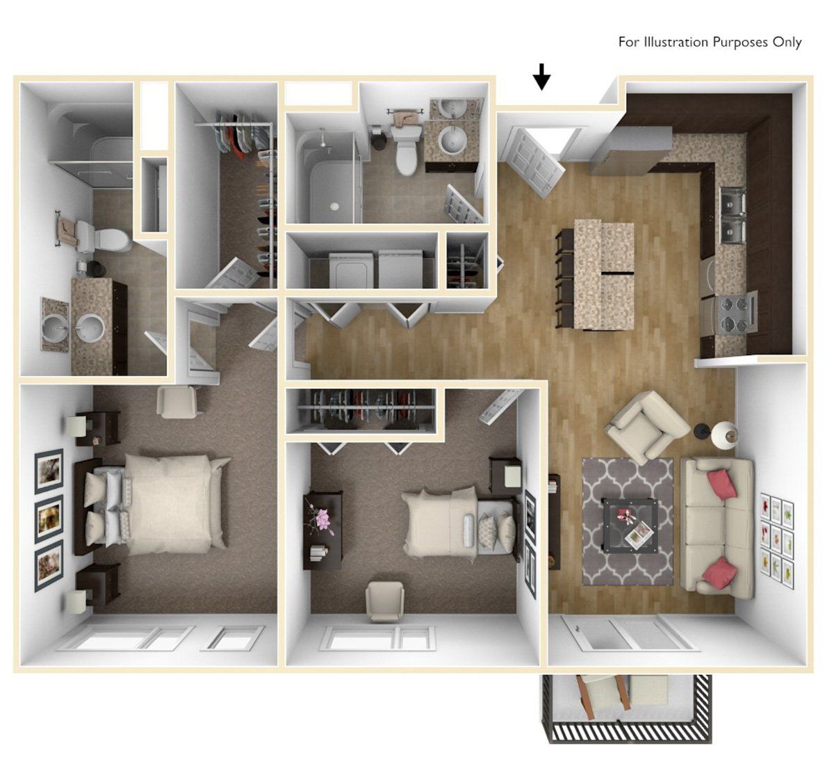 Two Bedroom B2 | High Pointe Apartments