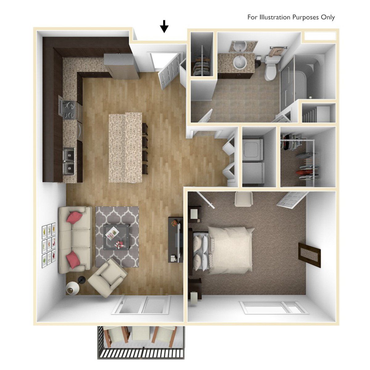 One Bedroom A7 | High Pointe Apartments