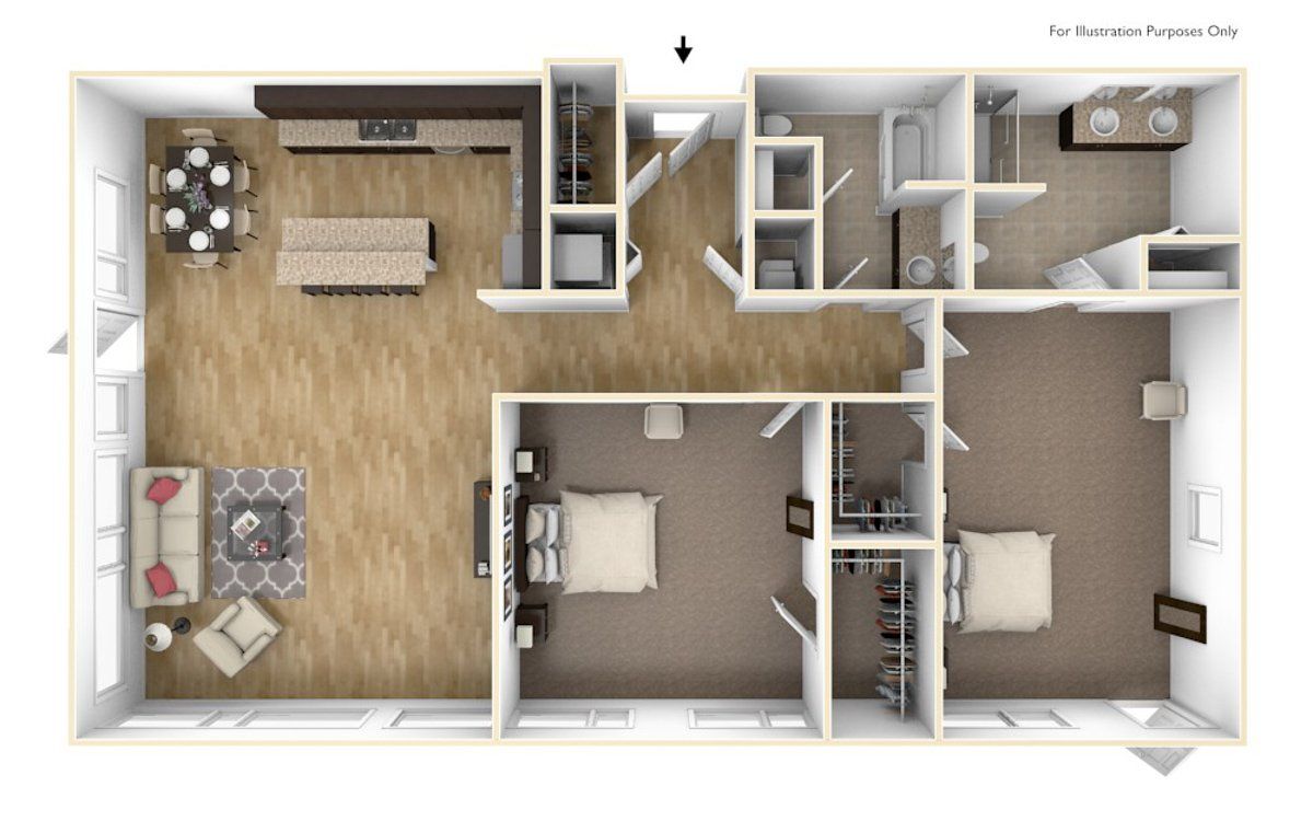 Two Bedroom B10 | High Pointe Apartments