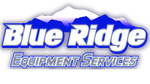 Blue ridge equipment services logo with mountains in the background