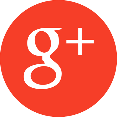 A google plus logo in a red circle