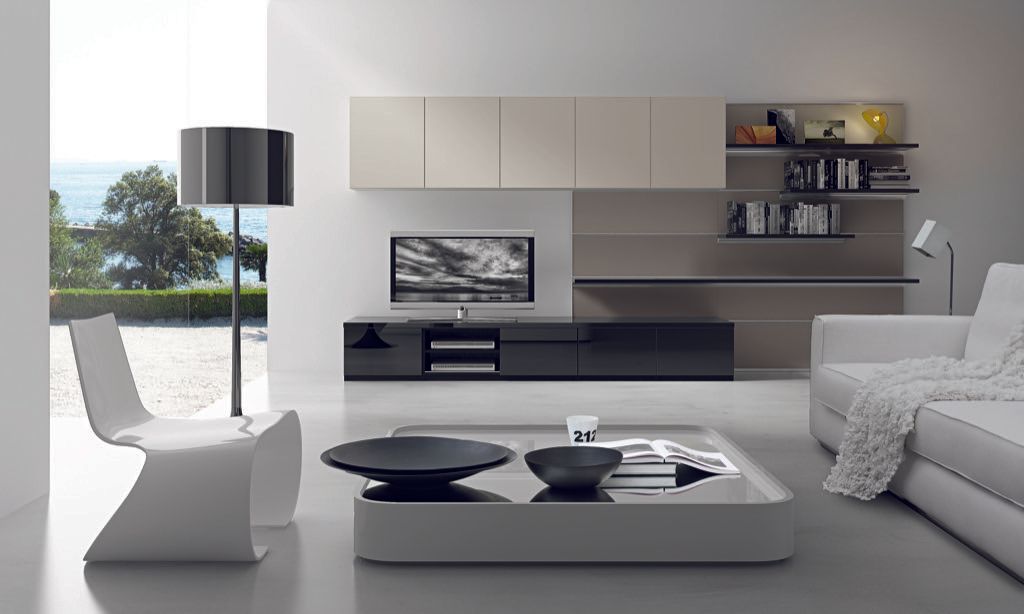 Progetto arredi soggiorno con boiserie Monza